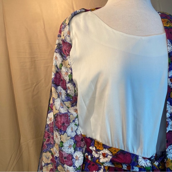 Vintage Erica’s Place Floral Rayon 3 Piece Appearance Dress Size L - Picture 4 of 9